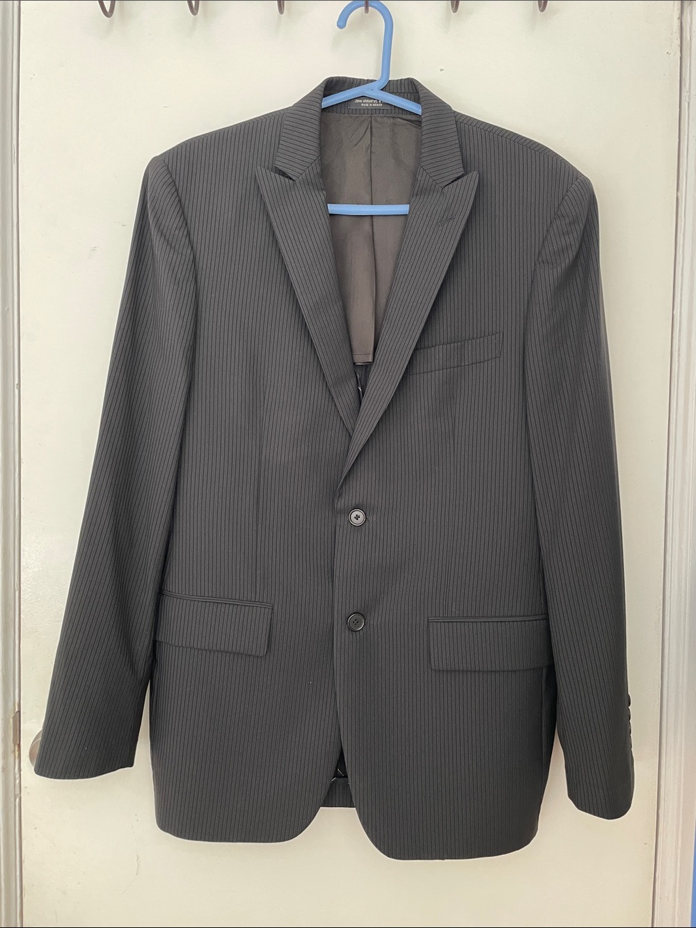John Varvatos Men's Pinstripe Blazer in Charcoal